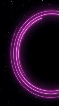 Pure black space with slow rotating neon halo, dark cosmic background, glowing neon ring, luminous halo on black, ethereal light rotation, vibrant neon orbit, black void with halo, radiant circular gl