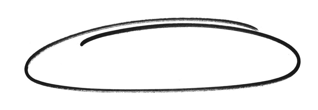 Hand-drawn black circles and ovals for highlighting, Black circle brush stroke marker highlighter PNG