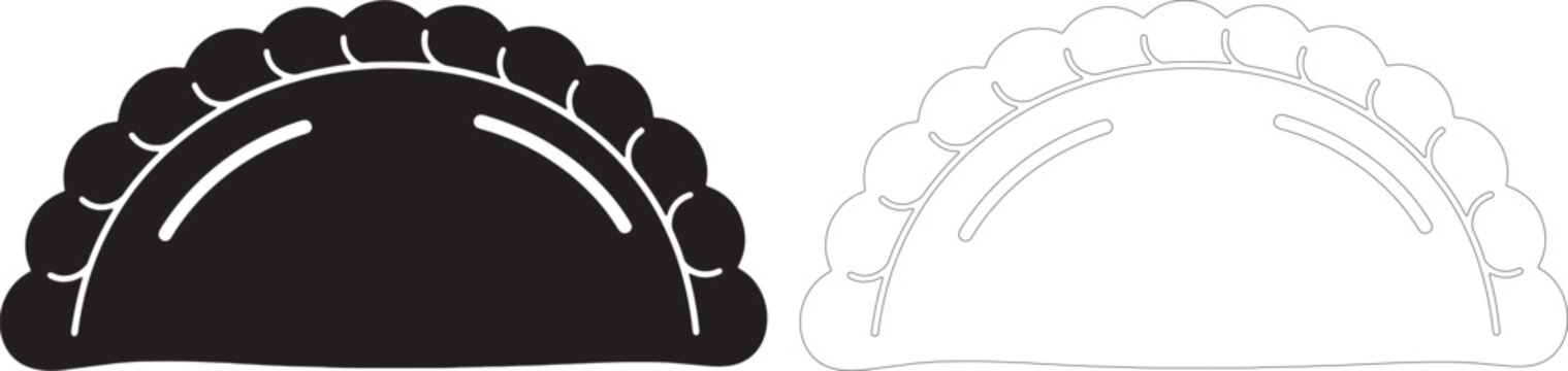 Black silhouette of a taco on a white background food