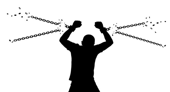 Breaking free, liberation, freedom fighter, silhouette, empowerment