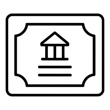 Building Inside Document Frame Line Icon