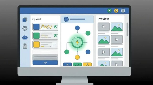 AI content batching system UI