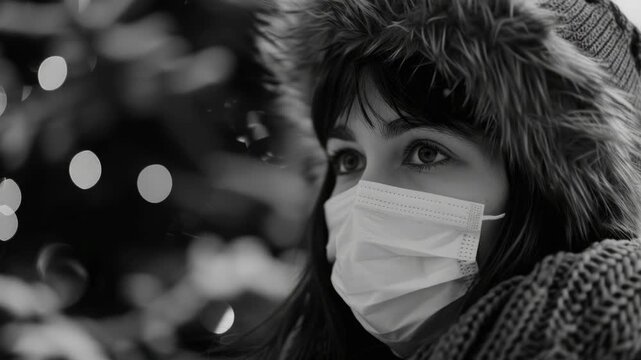 Woman's Face Covered During Pandemic Era