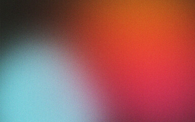 Contrast dark grainy gradient background with red and teal color mesh © titileedzs