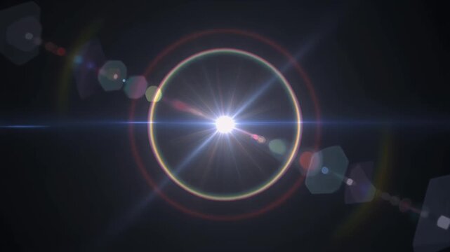Radiant lens flare ring with starburst glow.