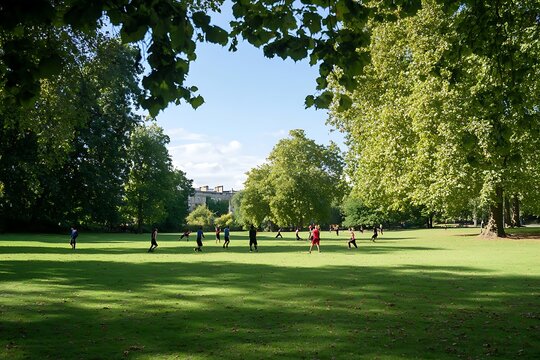fitness bootcamp in open park with people training hard