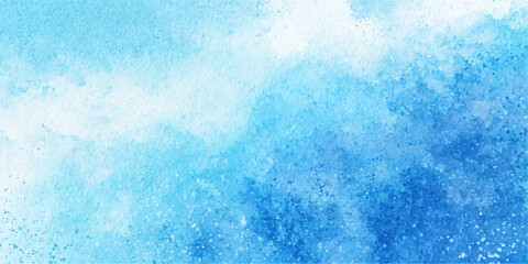 Abstract blue watercolor and grunge background featuring a liquid sea wave texture with cold ice paint splashes and a frozen winter surface design © ZT Stock Studio