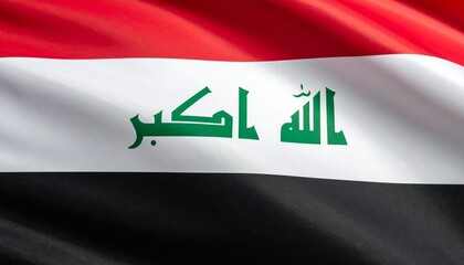 Naklejka premium Iraq national flag with Arabic script.
