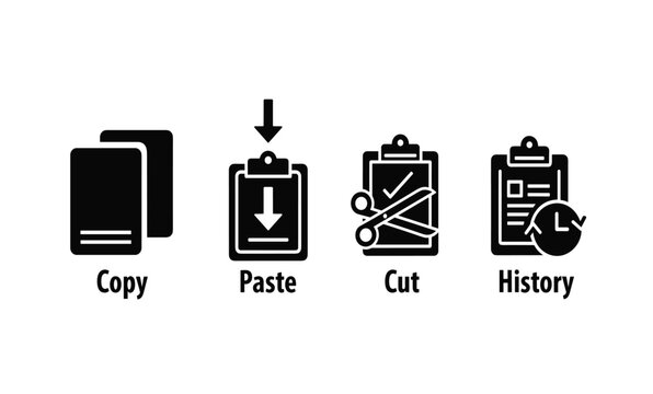 Black and white computer icons.