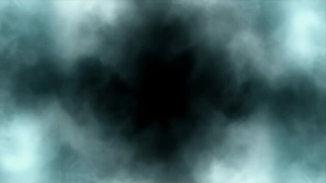 Swirling smoky clouds form dark central void.
