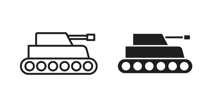 Tank icons. Black and White Vector Icons. can be used web and mobile