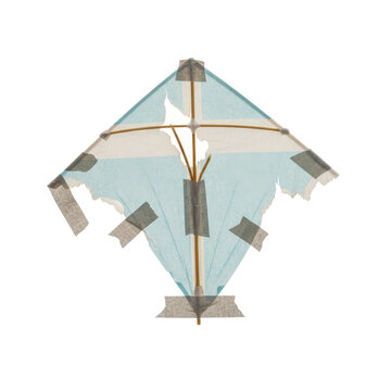 Handmade Kite with Torn Paper and Tape