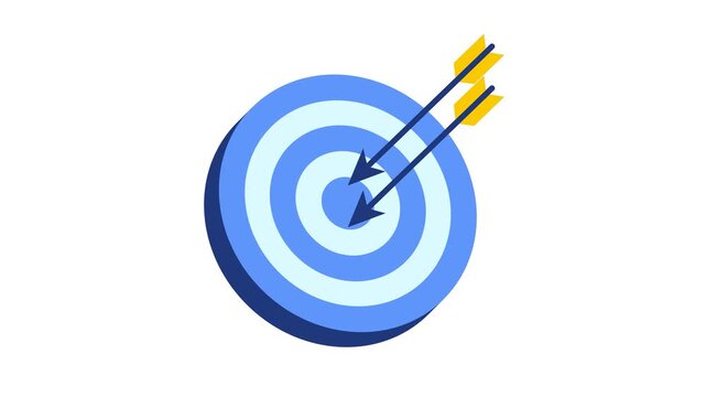 Arrows hitting the center of a target animation