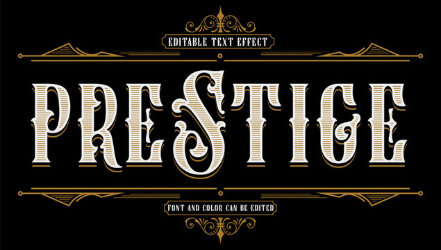 Vintage Victorian Ornamental Text Effect for Luxury Branding