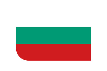 Obraz premium Bulgarian national flag with rounded corners on transparent background