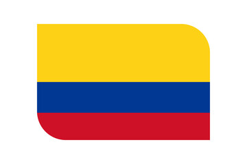 Obraz premium Flag of Colombia represented as a rounded rectangle icon on transparent background