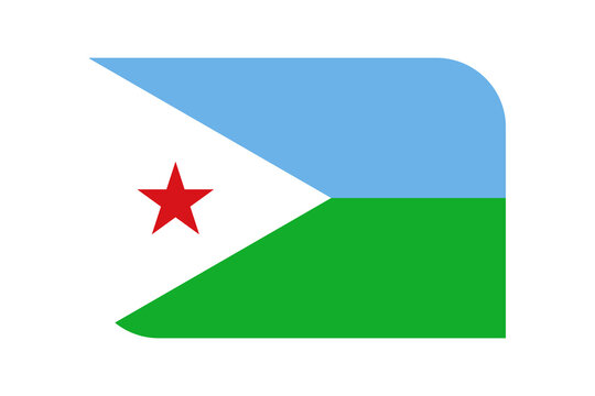 Djibouti flag icon with rounded corners on transparent background