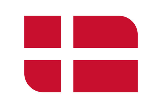 Denmark flag icon with rounded corners on transparent background