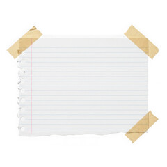 Fototapeta premium Blank document secured with yellow corner tape for organization