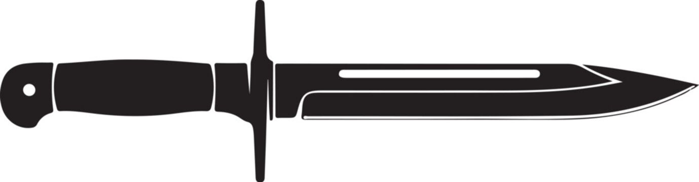 Vector dagger icon, black silhouette