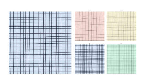 Studio Sketch Hand Drawn Grid Pattern on Sky Paper - Dense Repeating Motif for Wrapping Paper Notebook and Textile Use with Subtle Handcrafted Imperfection and Sketching Character with Handcrafted