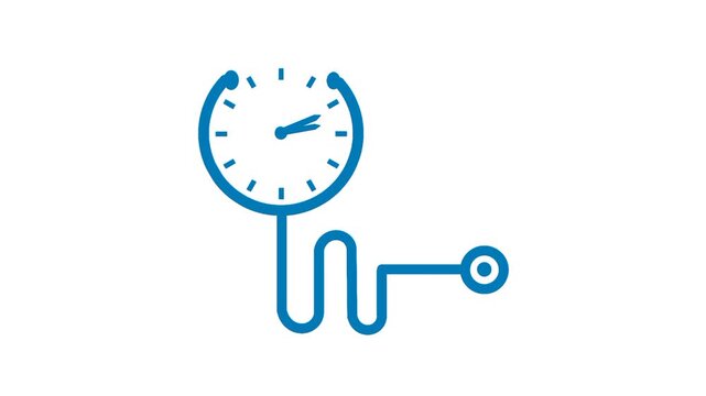 Medical time concept with stethoscope and clock symbol representing healthcare, urgency, and schedule management