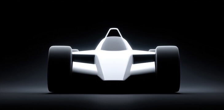 cinematic view of singleseater formula car highlighting aerodynamic and suspension features