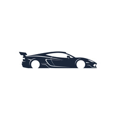 Obraz premium Black sports car side view.