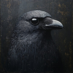 Obraz premium Gothic style fine art portrait of a watchful black bird