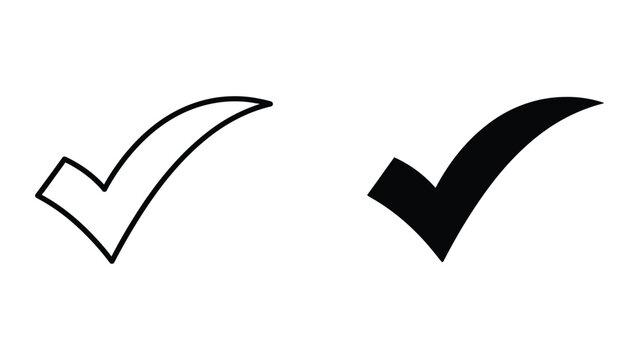 check mark icons set approval success flat design vector illustration