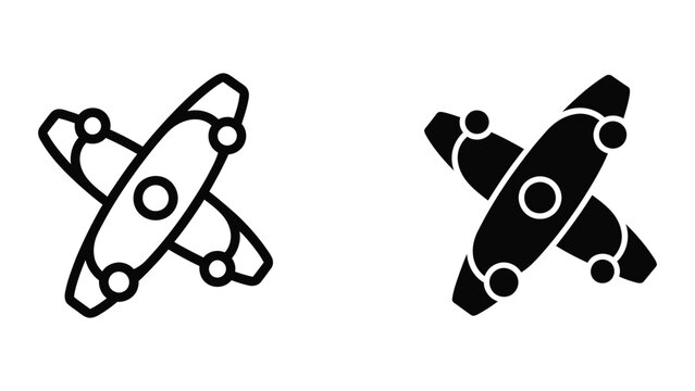 four leaf clover and rocket ship good luck charm flat design vector illustration