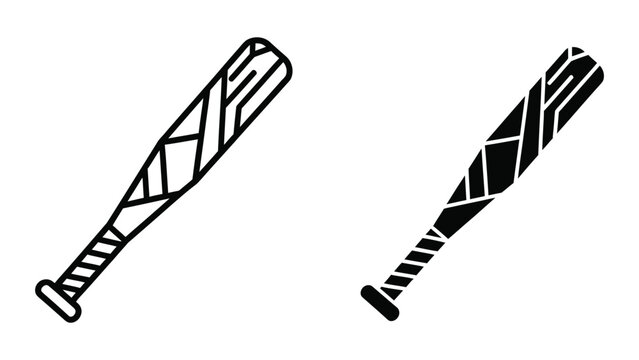 baseball bat and cleat flat design vector illustration