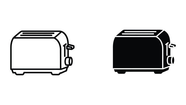 vintage toaster flat design vector illustration with side view