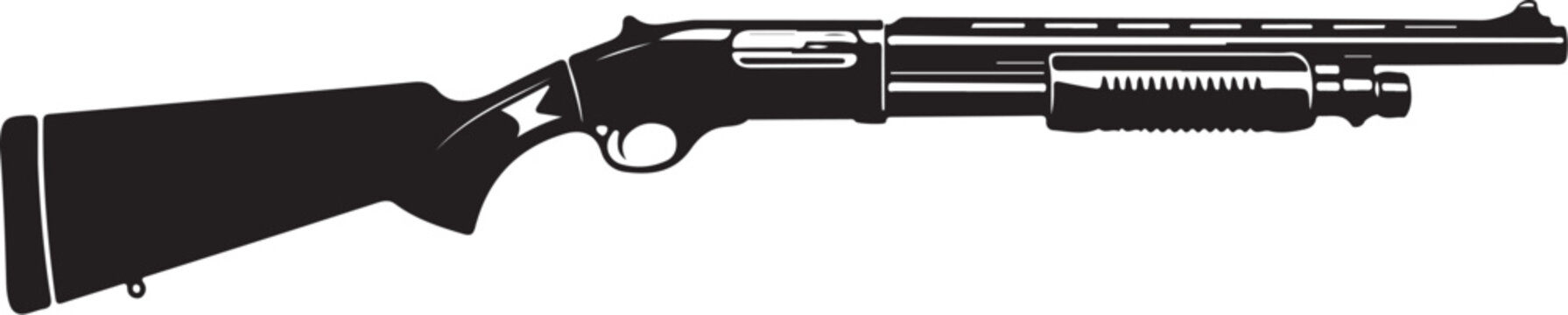 Vector illustration of a black shotgun