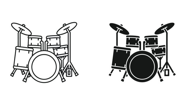 drum set isolated flat design vector illustration