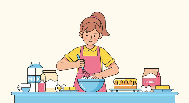 Woman Preparing Food in the Kitchen.