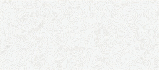 Obraz premium modern white and grey smooth wave line Topographic Contour Map Pattern Background With Abstract Elevation Lines and Seamless Terrain Texture.