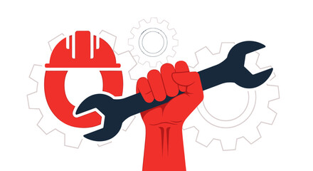 flat vector Industrial Labor Day isolated on White Background vector background, vector illustration