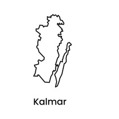 Kalmar Outline Map Region Sweden Line Vector © Putra