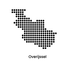 Fototapeta premium Overijssel Netherlands Region Dotted Map Vector Illustration