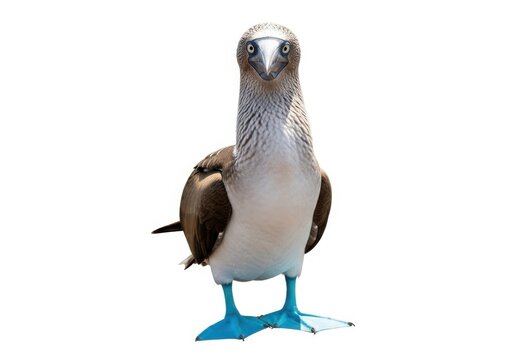 Bluefooted booby bird isolated on white background