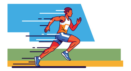 Obraz premium Dynamic illustration of a runner in motion, conveying speed and athleticism