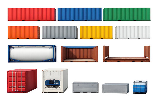 Shipping container types showcasing global logistics and transport