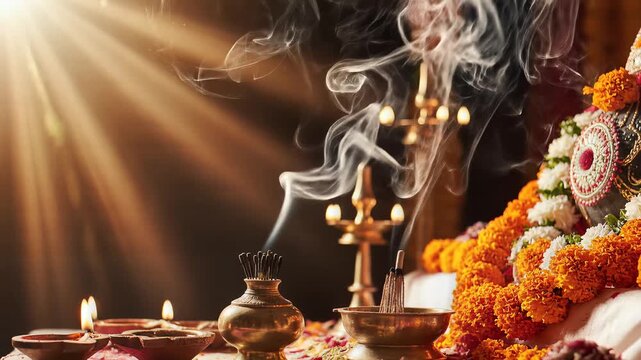 Parshuram Jayanti Celebration with Sacred Puja Ritual and Incense