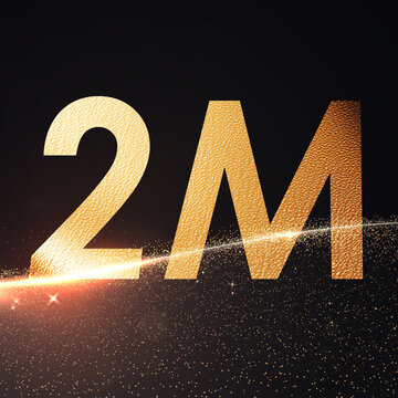 Golden number Celebration Typography with Sparkling Light Trail on Dark Background