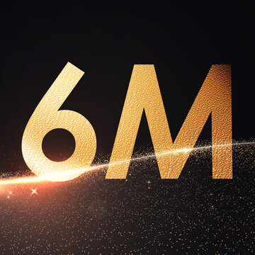 Golden number Celebration Typography with Sparkling Light Trail on Dark Background