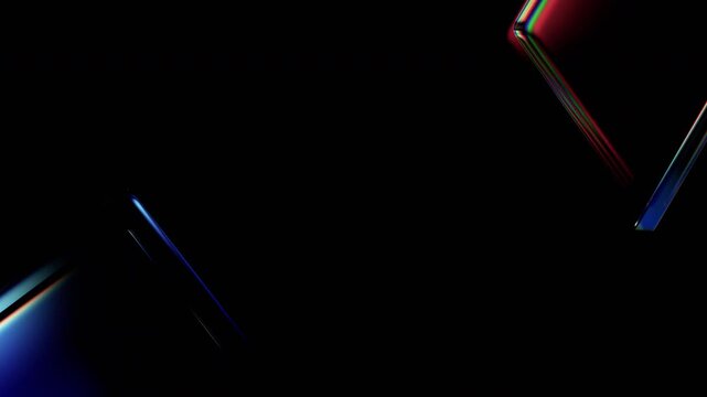 Abstract rotating glass shapes, 4k seamless loop 3d animation