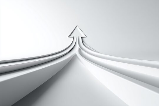 Abstract arrows merging upward direction concept
