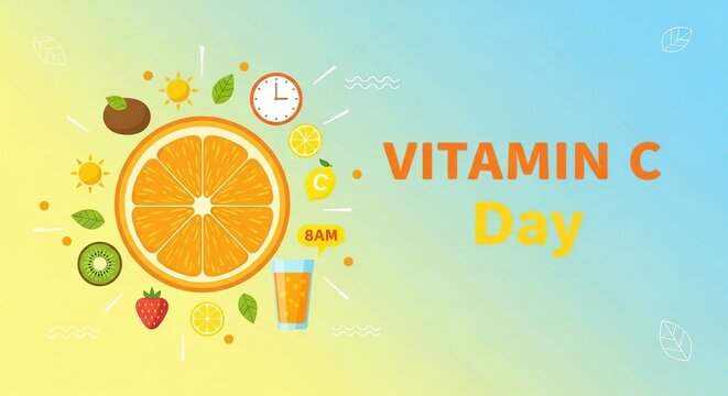 vitamin c day concept with citrus fruits and supplements isolated on transparent background