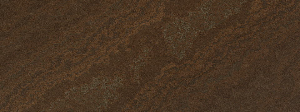 Brown weathered layered rock. Soil layers